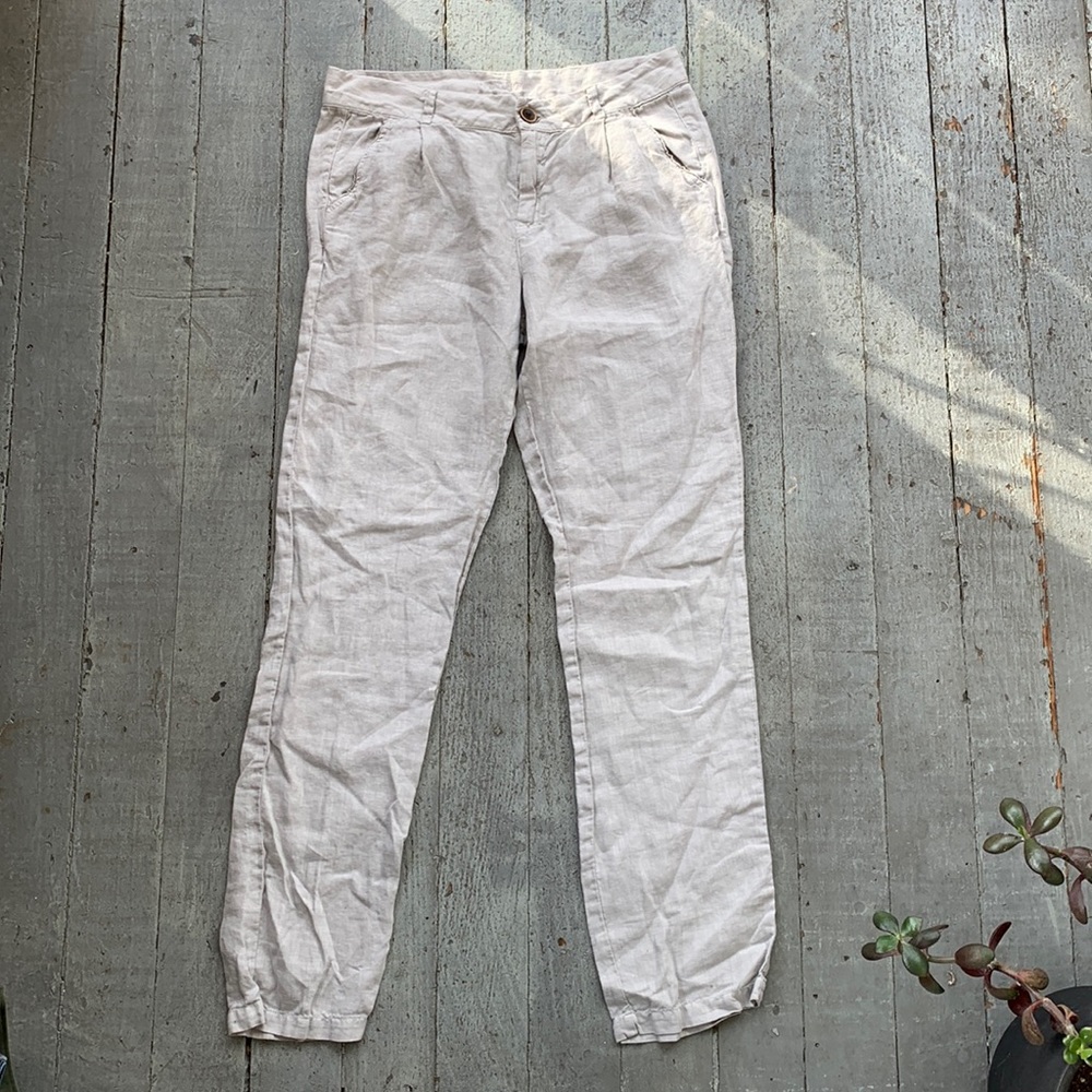 ese o ese 100% linen straight leg pants EU size 36